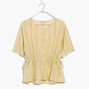 Madewell | Drawstring-Waist Shirt in Atlantic Stripe